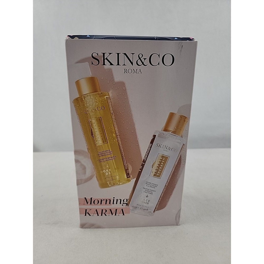 SKIN & CO MORNING KARMA TRUFFLE THERAPY SET TONER & CLEANSER FULLSIZE 6.8 OZ NIB